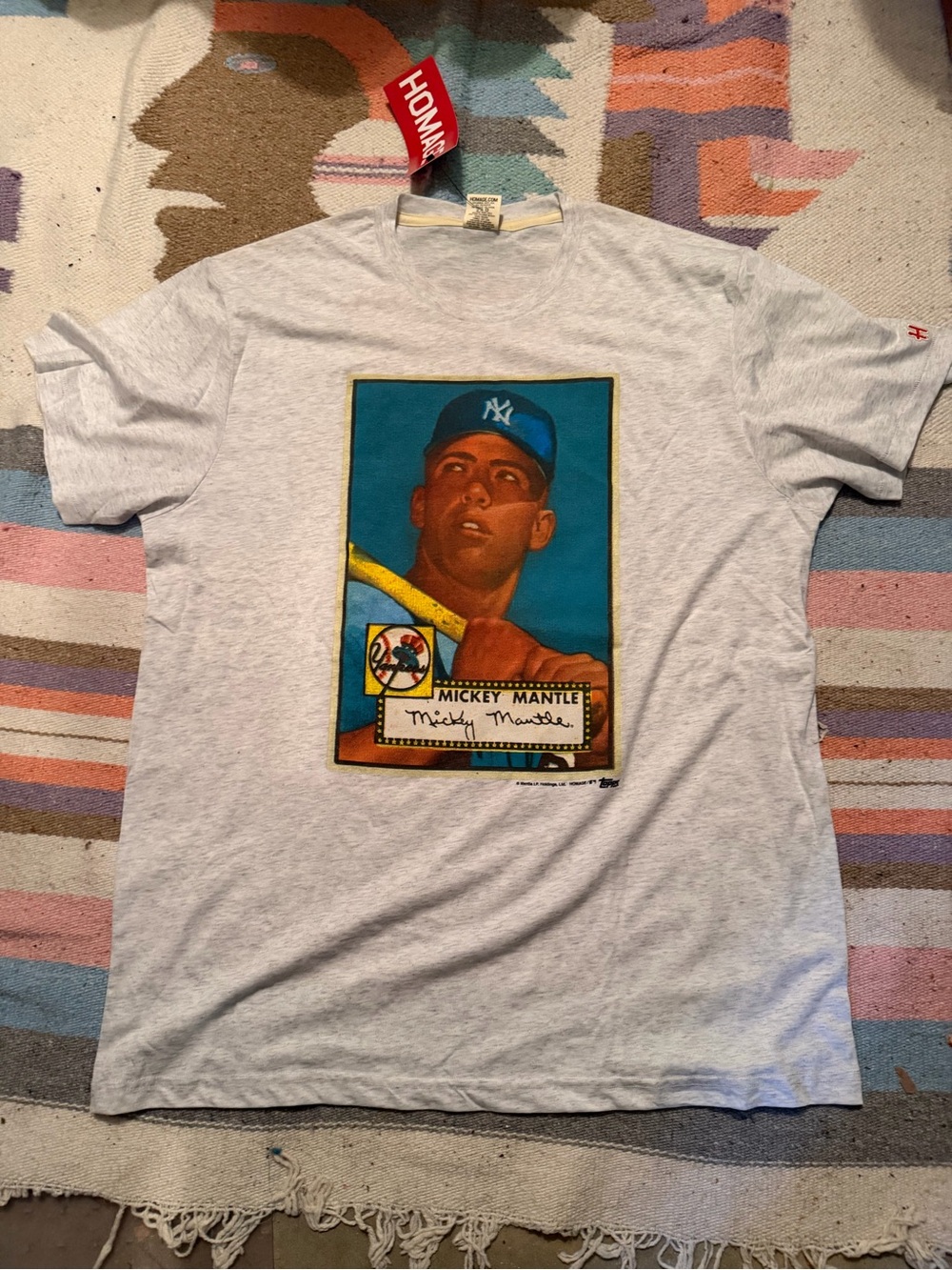 NWT Homage Topps 1952 Mickey Mantle T-Shirt Size XL